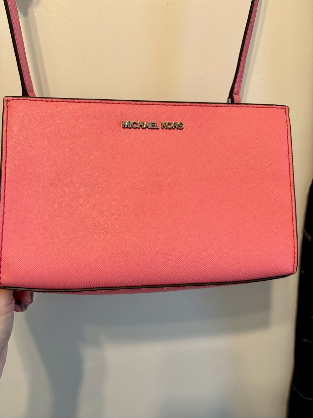 Michael Kors Coral Pink Saffiano Crossbody Bag